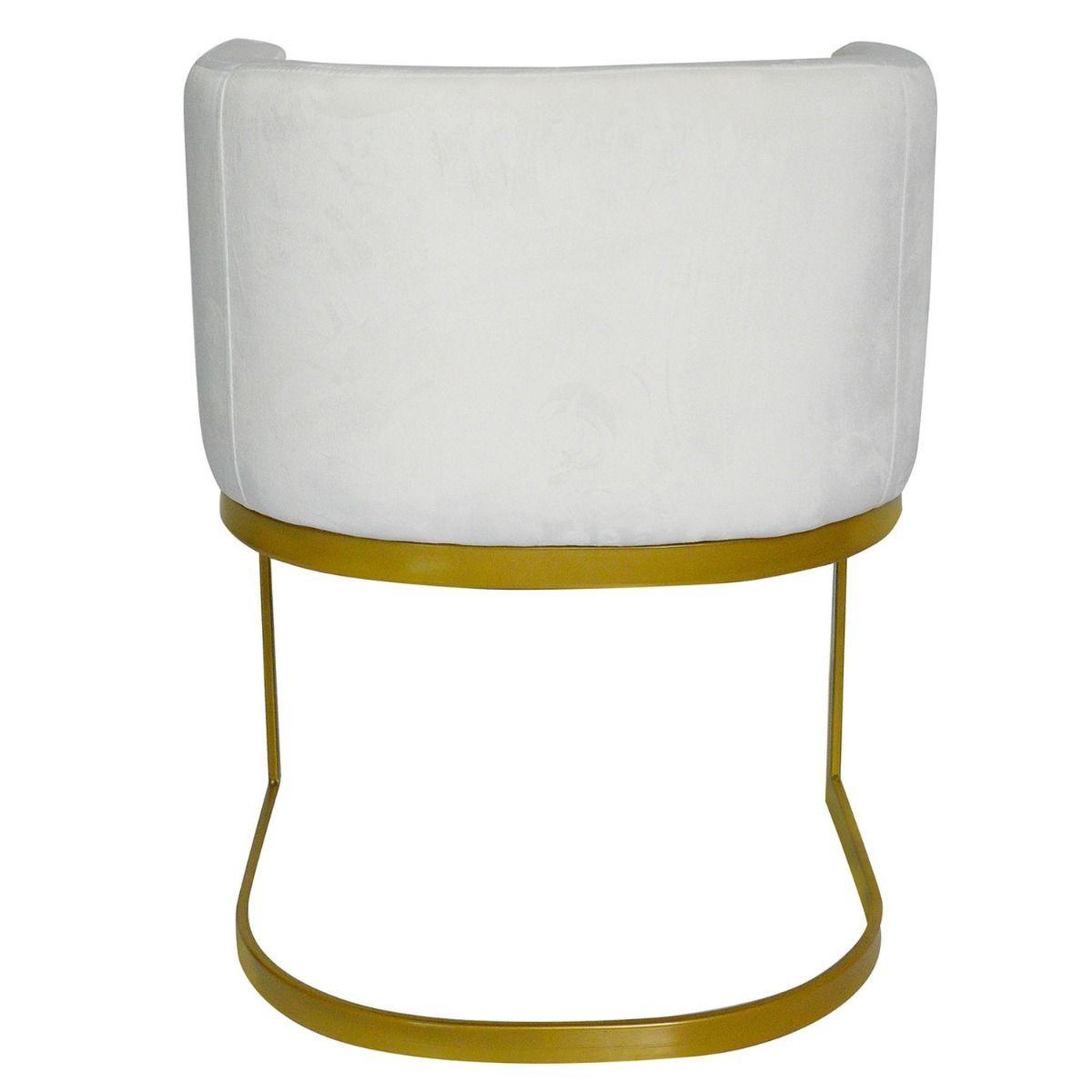 Voir la diapositive 4 : Paris Prix Chaise design en velours  noemy  75cm blanc & or