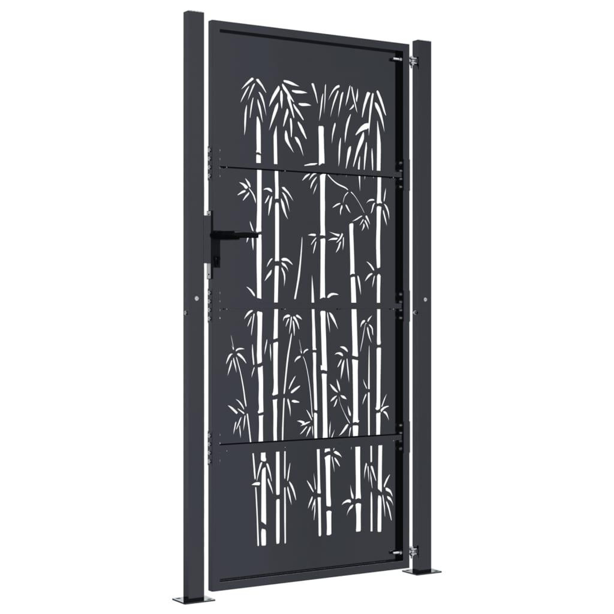 Voir la diapositive 4 : VIDAXL Portail de jardin anthracite 105x205 cm acier design de bambou