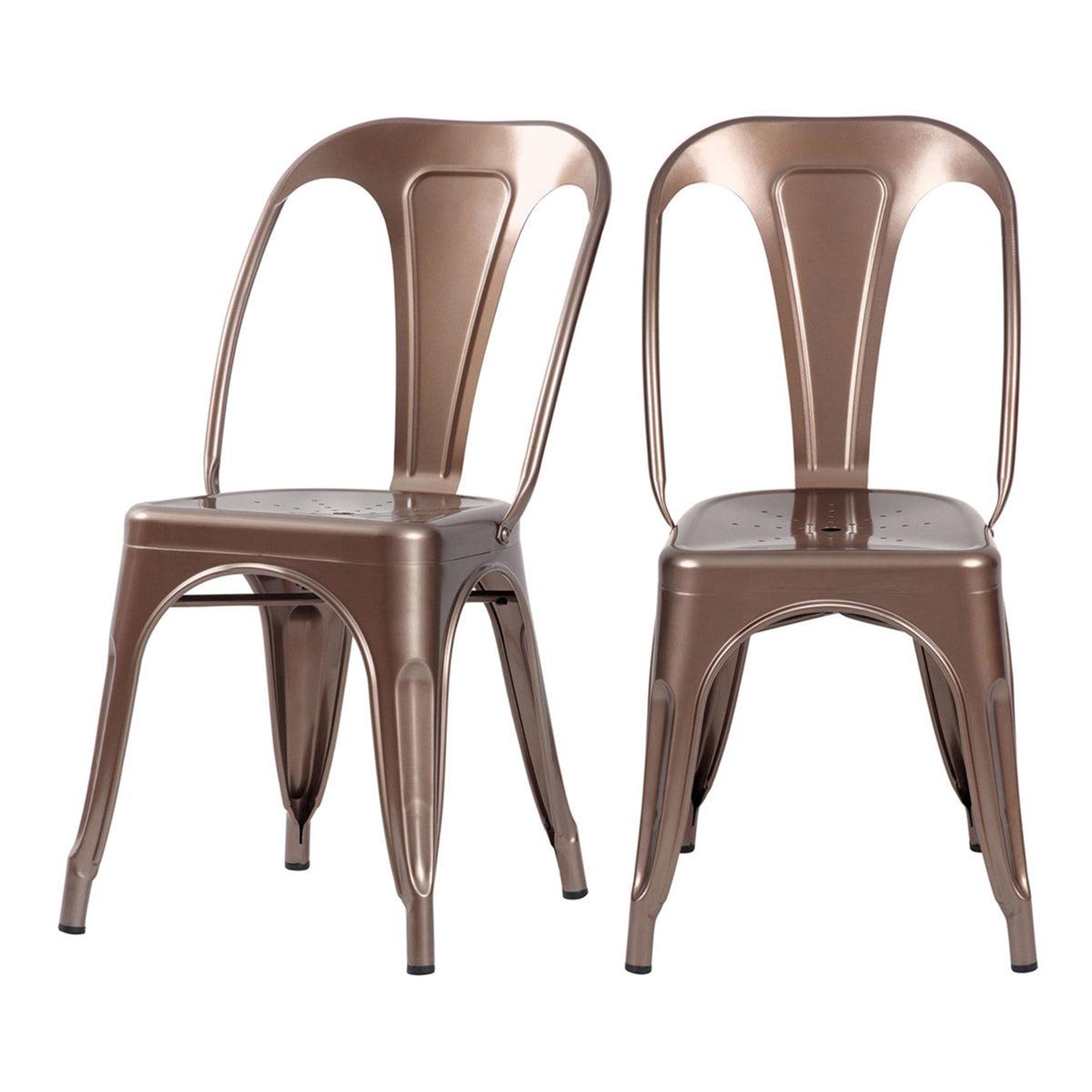 MAISON PAVANE Lot de 2 chaises en métal cuivre-indus
