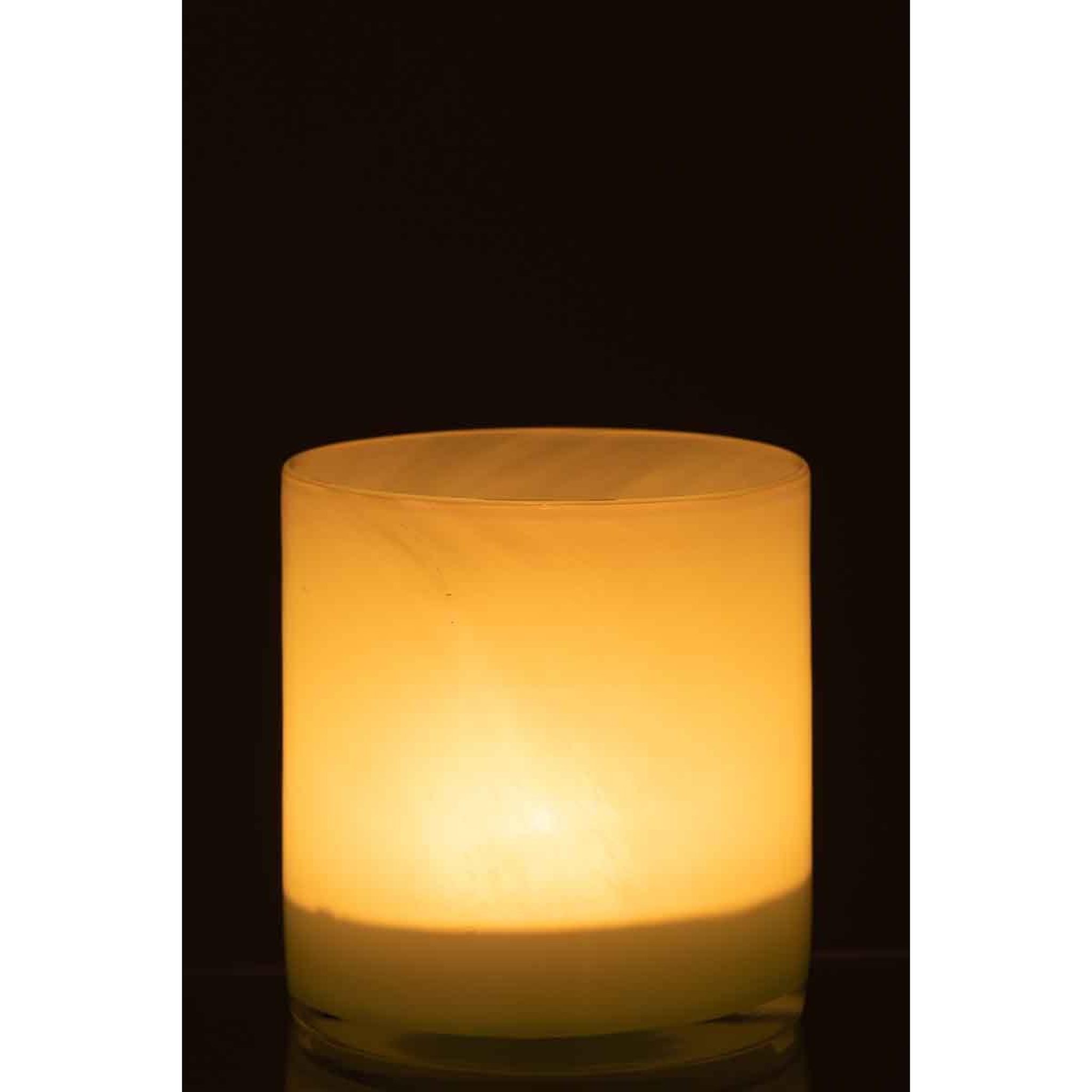 Voir la diapositive 3 : J-LINE Photophore design en verre  jade  12cm vert clair