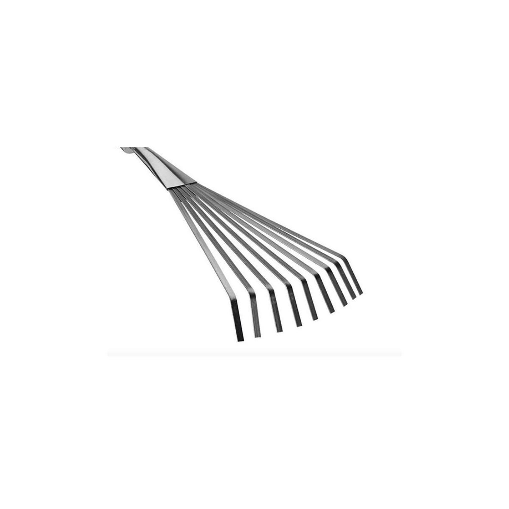 Voir la diapositive 2 : VITO Balai de jardin à gazon 8 dents 13cm manche bois inox et fer forgés à la main vito