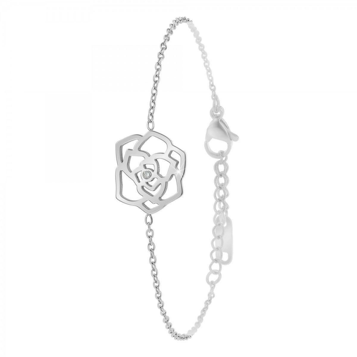 SC CRYSTAL Bracelet fleur par SC Crystal orné d'un véritable diamant blanc