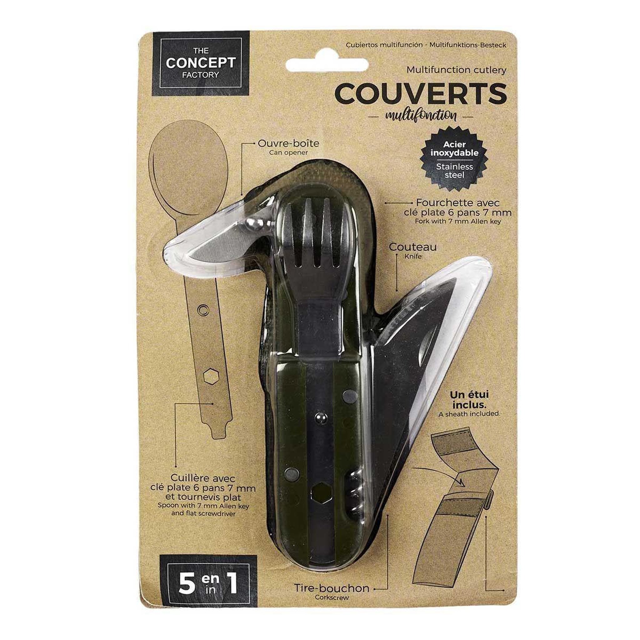 Voir la diapositive 3 : Je cherche une idee Couverts multifonction  5 en 1  14cm vert
