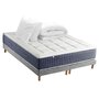 Voir la diapositive 1 : IDLITERIE Ensemble matelas ressort 7 zones KING STYLE, mémoire de forme, sommier, couette, oreillers