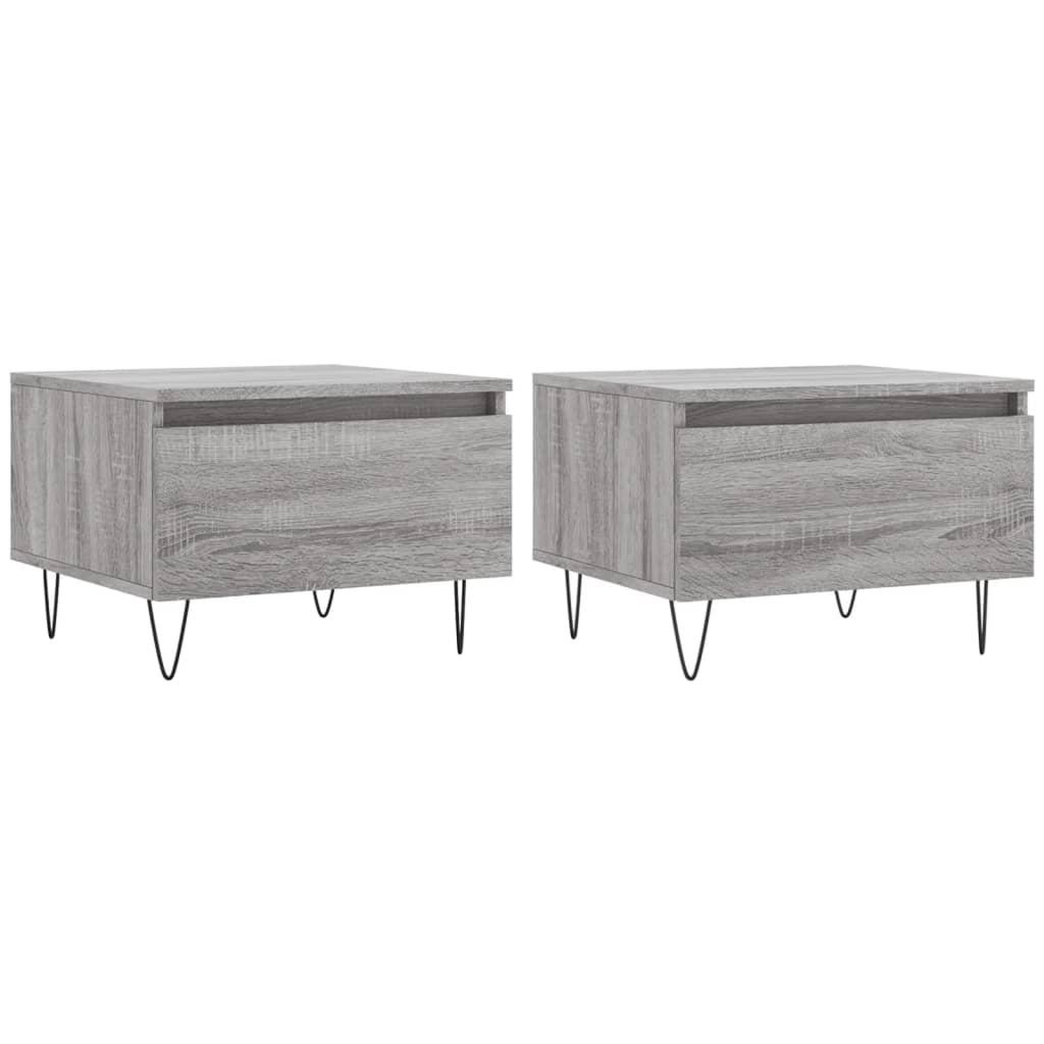 Voir la diapositive 2 : VIDAXL Tables basses 2 pcs sonoma gris 50x46x35 cm bois d'ingenierie