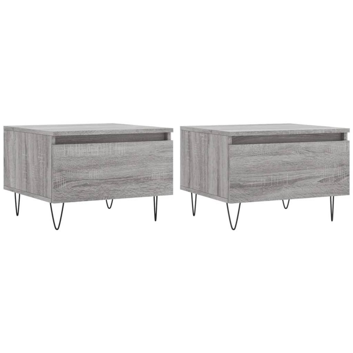 VIDAXL Tables basses 2 pcs sonoma gris 50x46x35 cm bois d'ingenierie