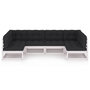 Voir la diapositive 3 : VIDAXL Salon de jardin avec coussins 6 pcs blanc bois de pin massif