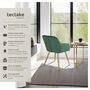 Voir la diapositive 2 : tectake Chaise rembourrée aspect velours vert foncé/or Lot de 6