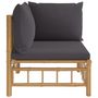 Voir la diapositive 3 : VIDAXL Canape d'angle de jardin avec coussins gris fonce bambou