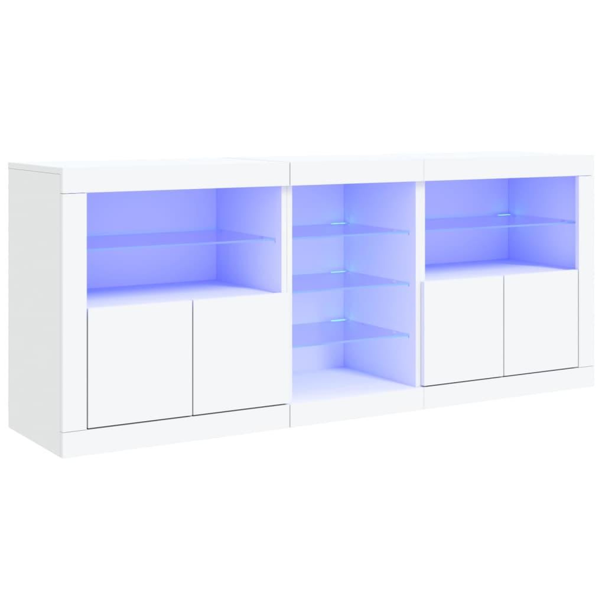Voir la diapositive 2 : VIDAXL Buffet avec lumieres LED blanc 162x37x67 cm