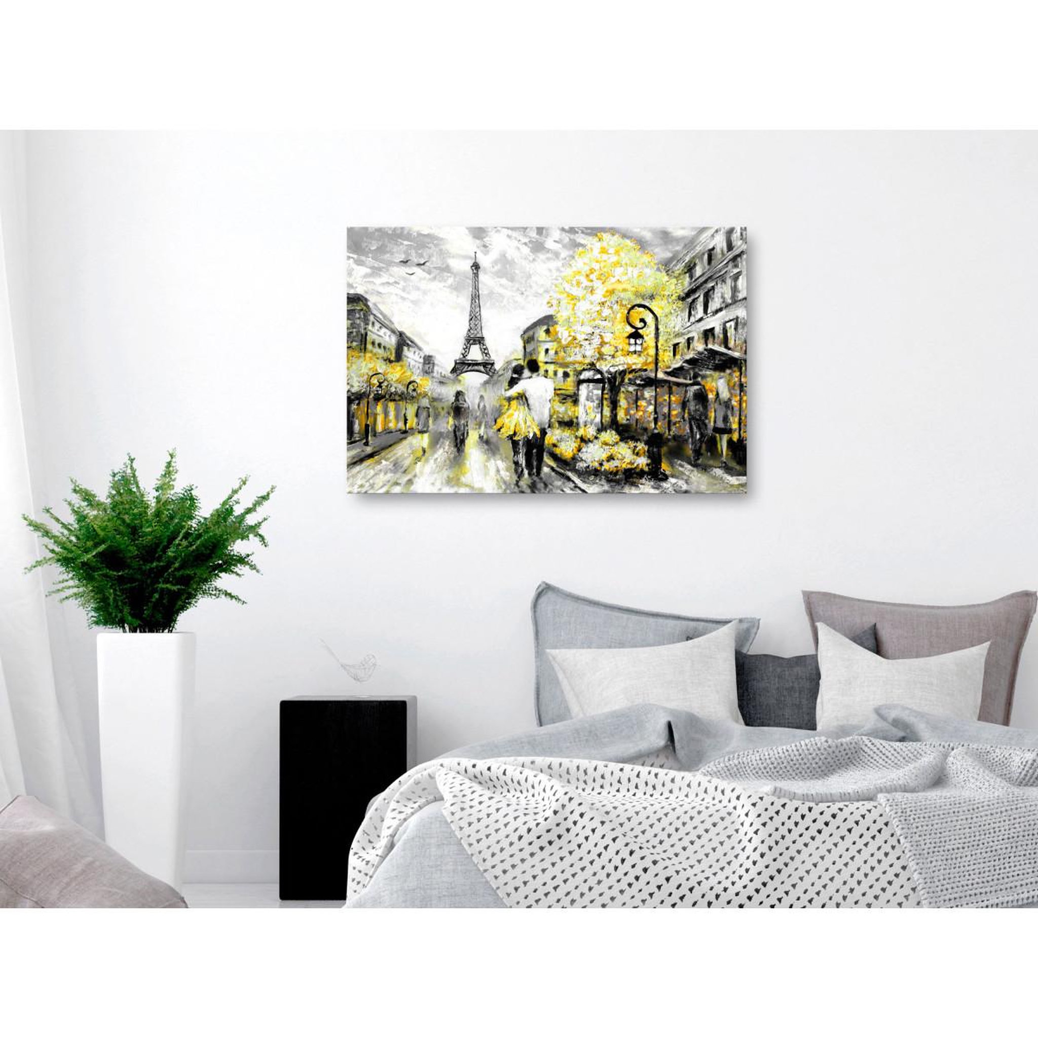 Voir la diapositive 2 : Paris Prix Tableau imprimé  colourful rendez vous wide yellow