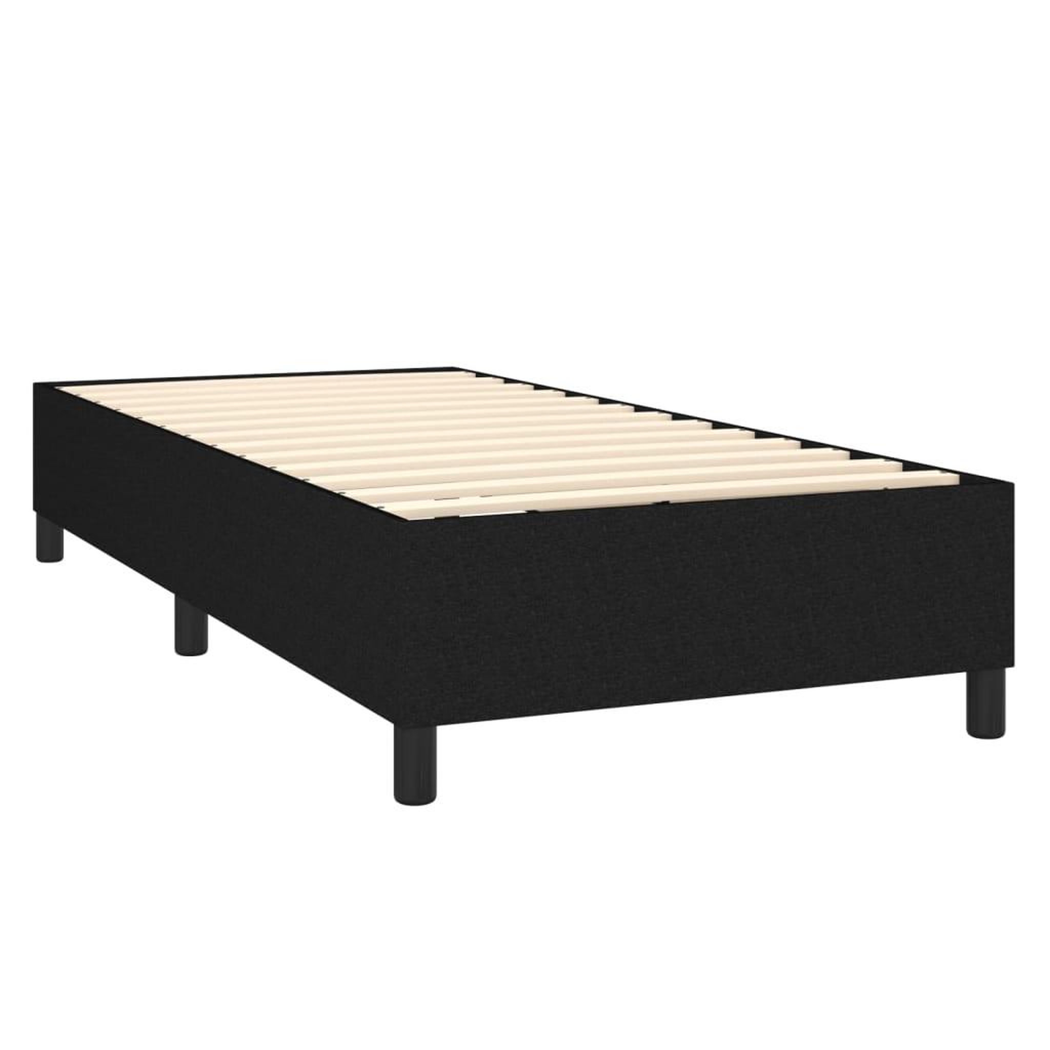 Voir la diapositive 5 : VIDAXL Sommier a lattes de lit avec matelas et LED Noir 80x200cm Tissu