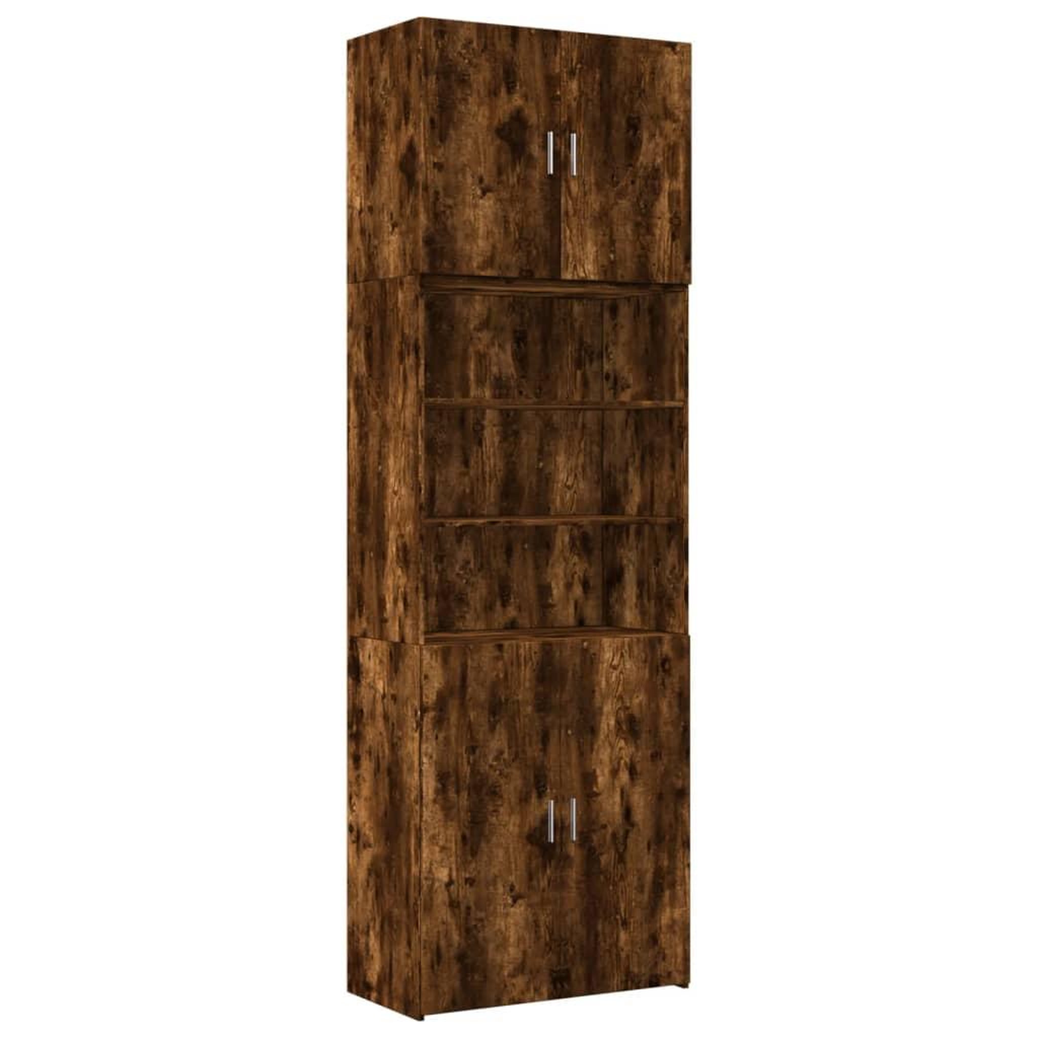 Voir la diapositive 2 : VIDAXL Buffet haut chene fume 80x42,5x249 cm bois d'ingenierie