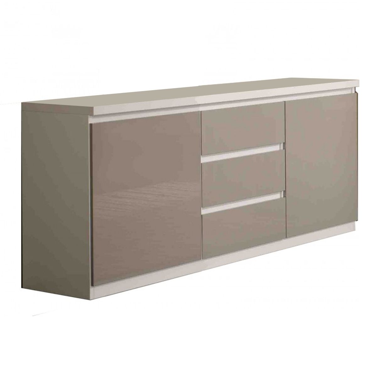 Buffet L165cm, 2 portes 3 tiroirs GENOVA, bicolore
