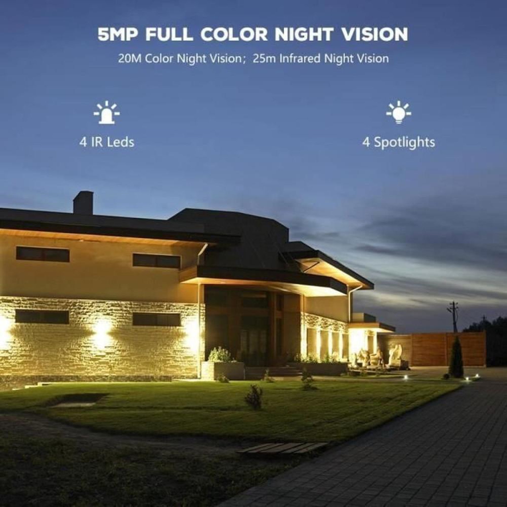 Voir la diapositive 3 : Caméra de surveillance extérieure WiFi 5MP Super HD, zoom optique 5X, vision nocturne couleur, détection humaine, RJ45 et WiFi 2,4/5 GHz