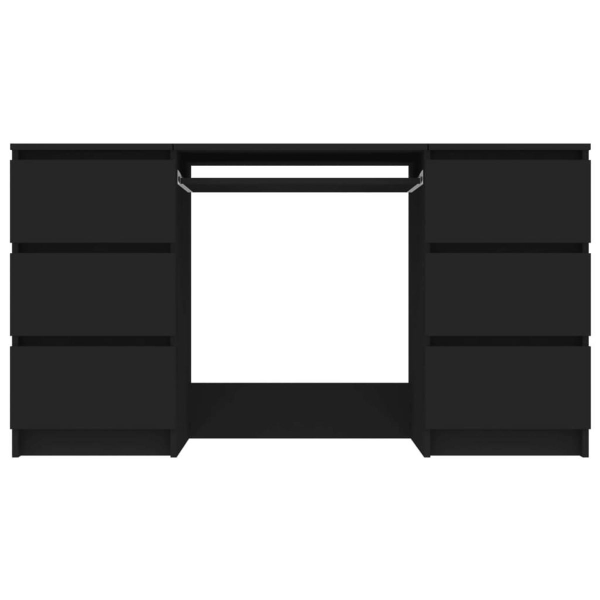 VIDAXL Bureau noir 140x50x77 cm Bois d'ingenierie