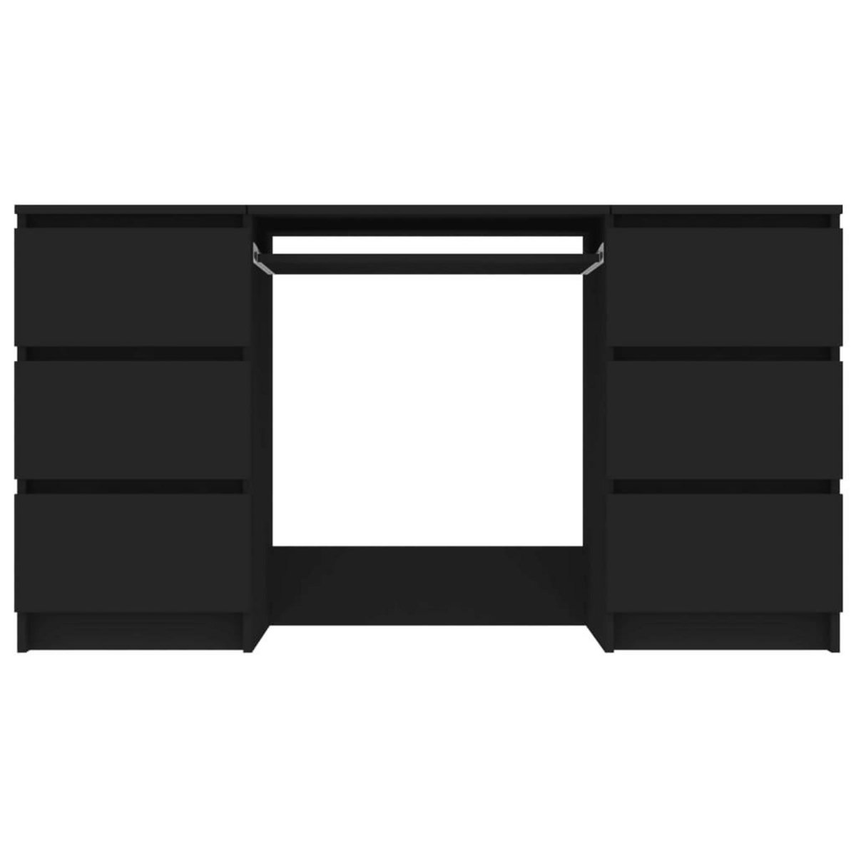 VIDAXL Bureau noir 140x50x77 cm Bois d'ingenierie