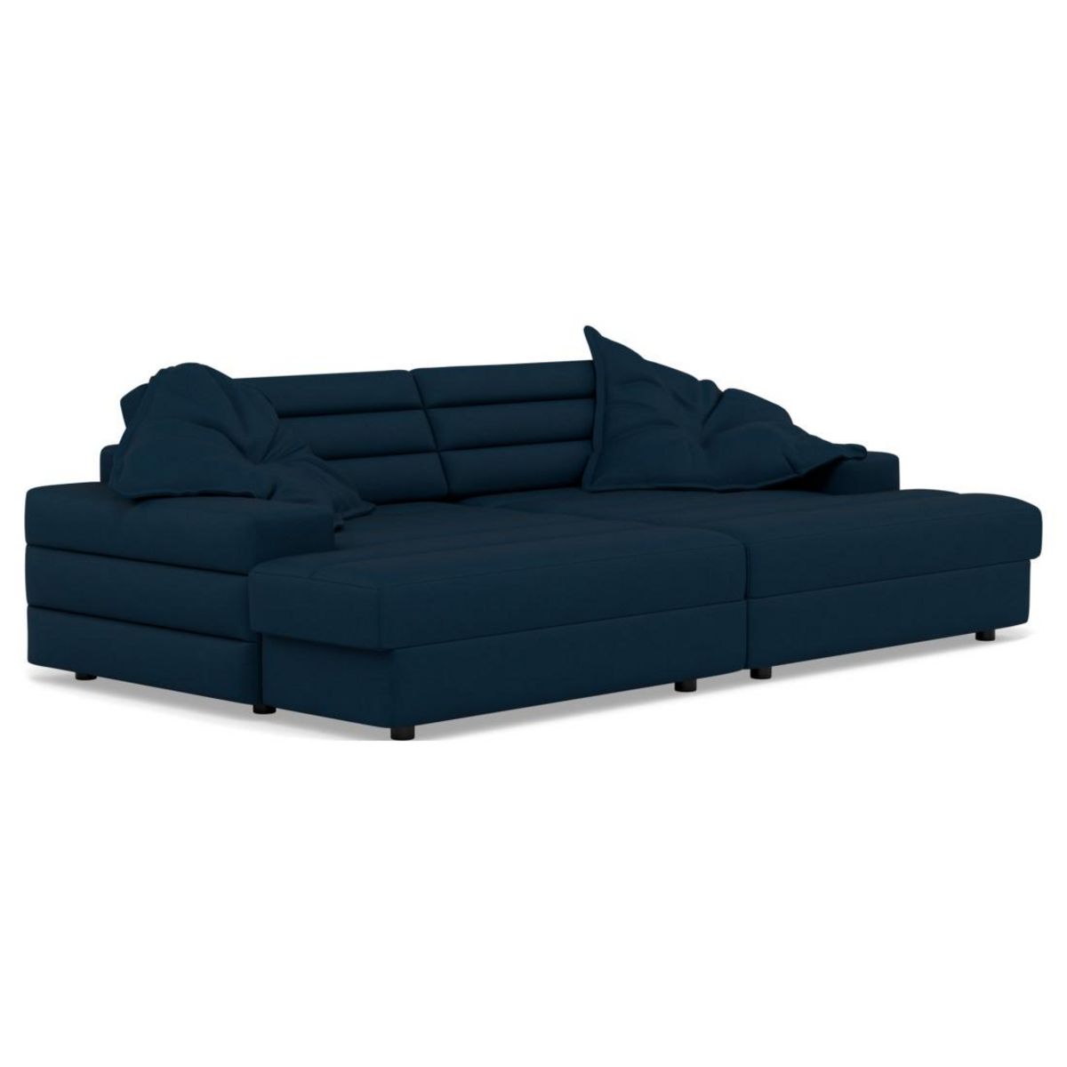 LISA DESIGN Loredana - canapé droit 4 places double méridienne - assise profonde - en tissu texturé