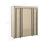 Voir la diapositive 6 : VIDAXL Armoire avec compartiments et tiges Creme 150x45x176 cm Tissu
