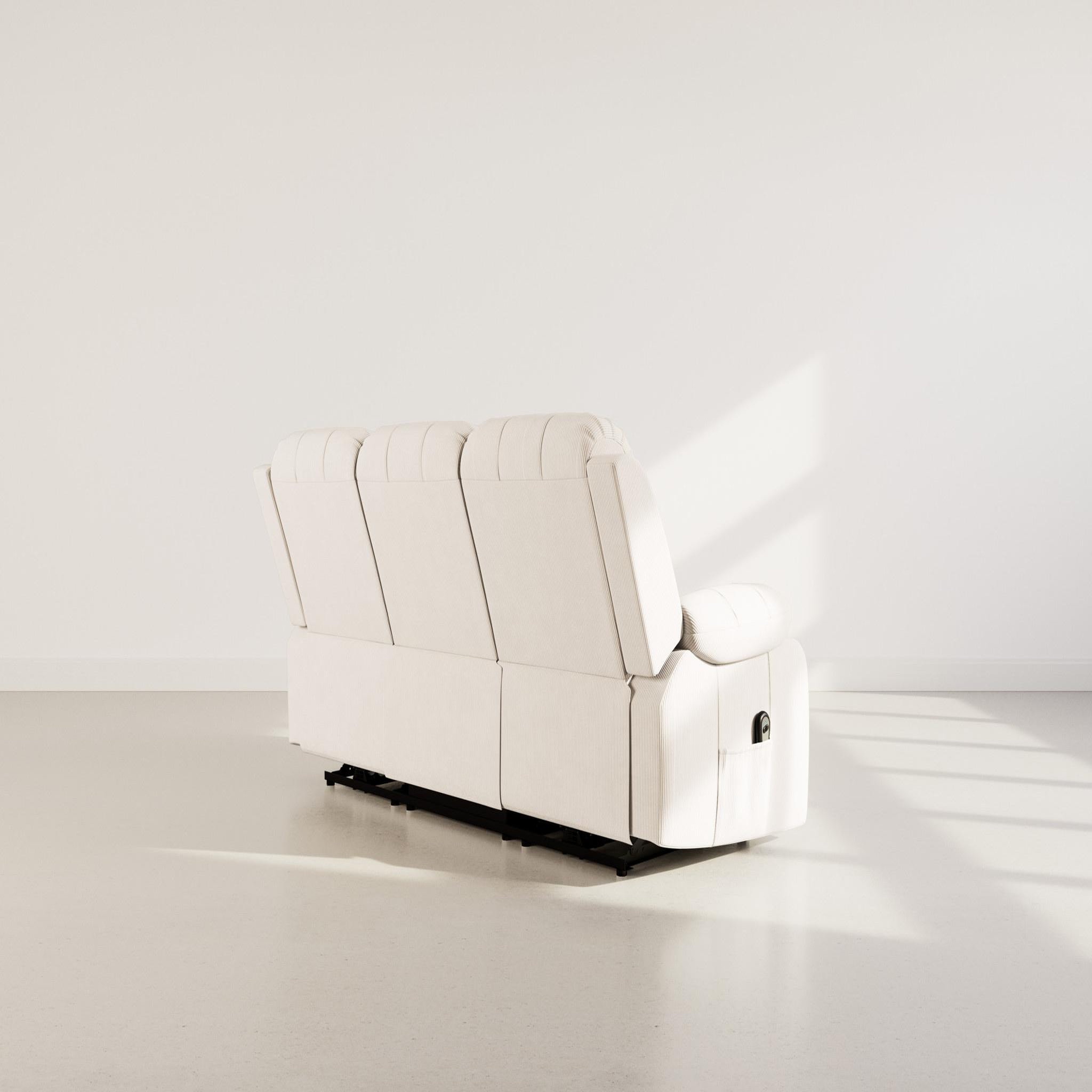 Voir la diapositive 6 : BEST MOBILIER Armand - canapé 3 places relax électrique en velours côtelé