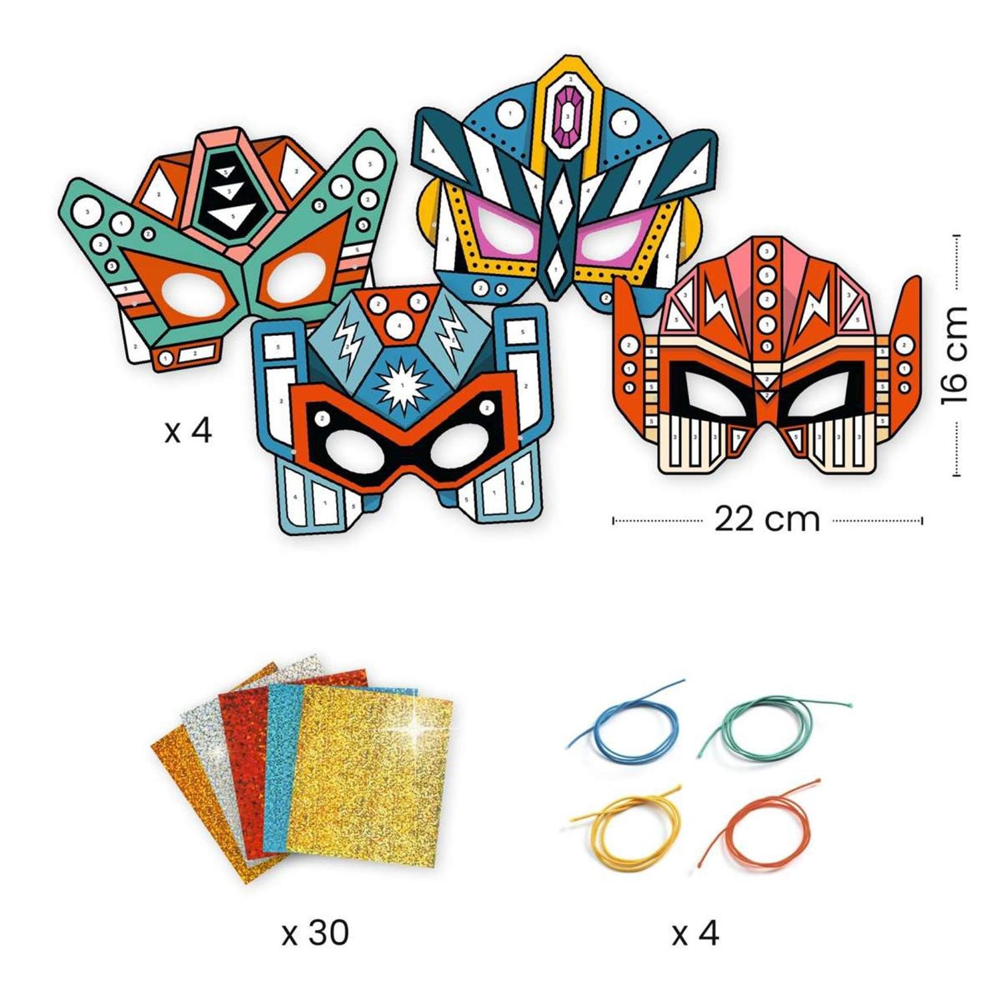 Voir la diapositive 3 : Djeco Do it Yourself Masques à métalliser Super Robots