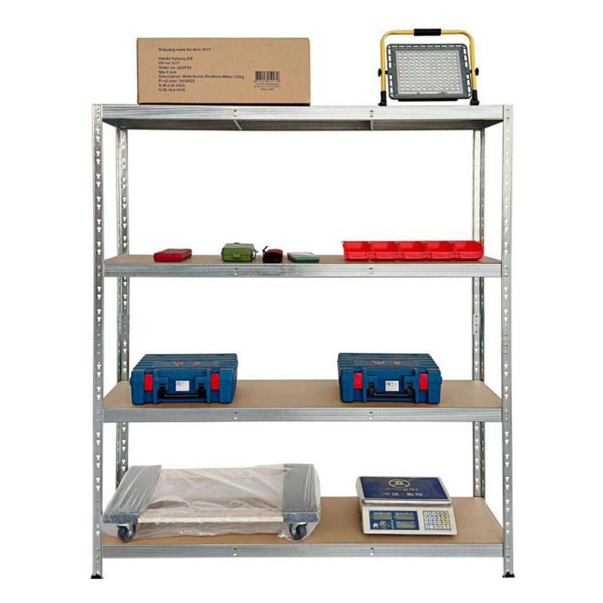 EUROSPEN Etagère de rangement modulable et polyvalente pour atelier, garage cave ...Charges Lourdes -180x150x40cm - Gris