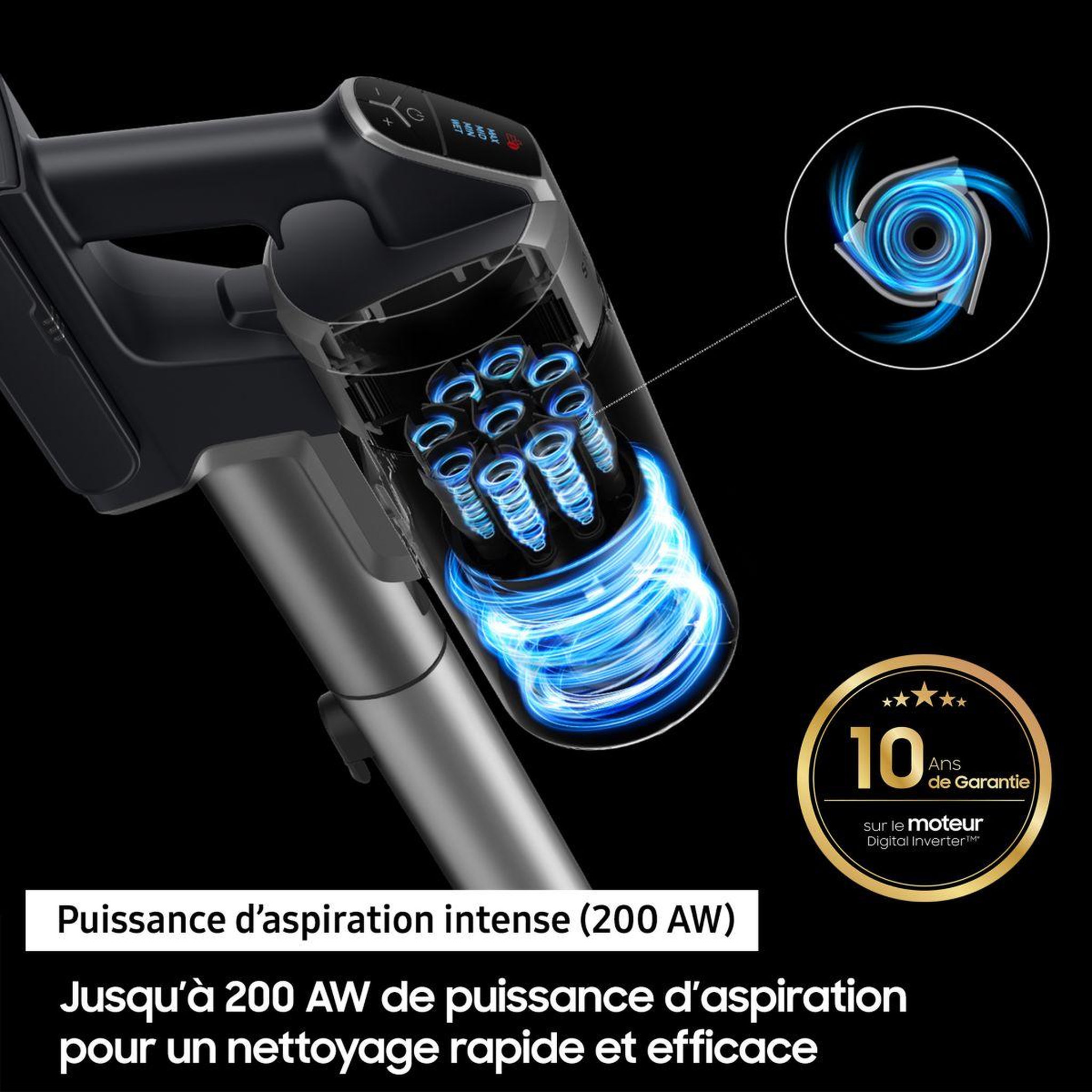 Voir la diapositive 5 : Samsung Aspirateur balai jet 75e pro silver vs20b75bdr5