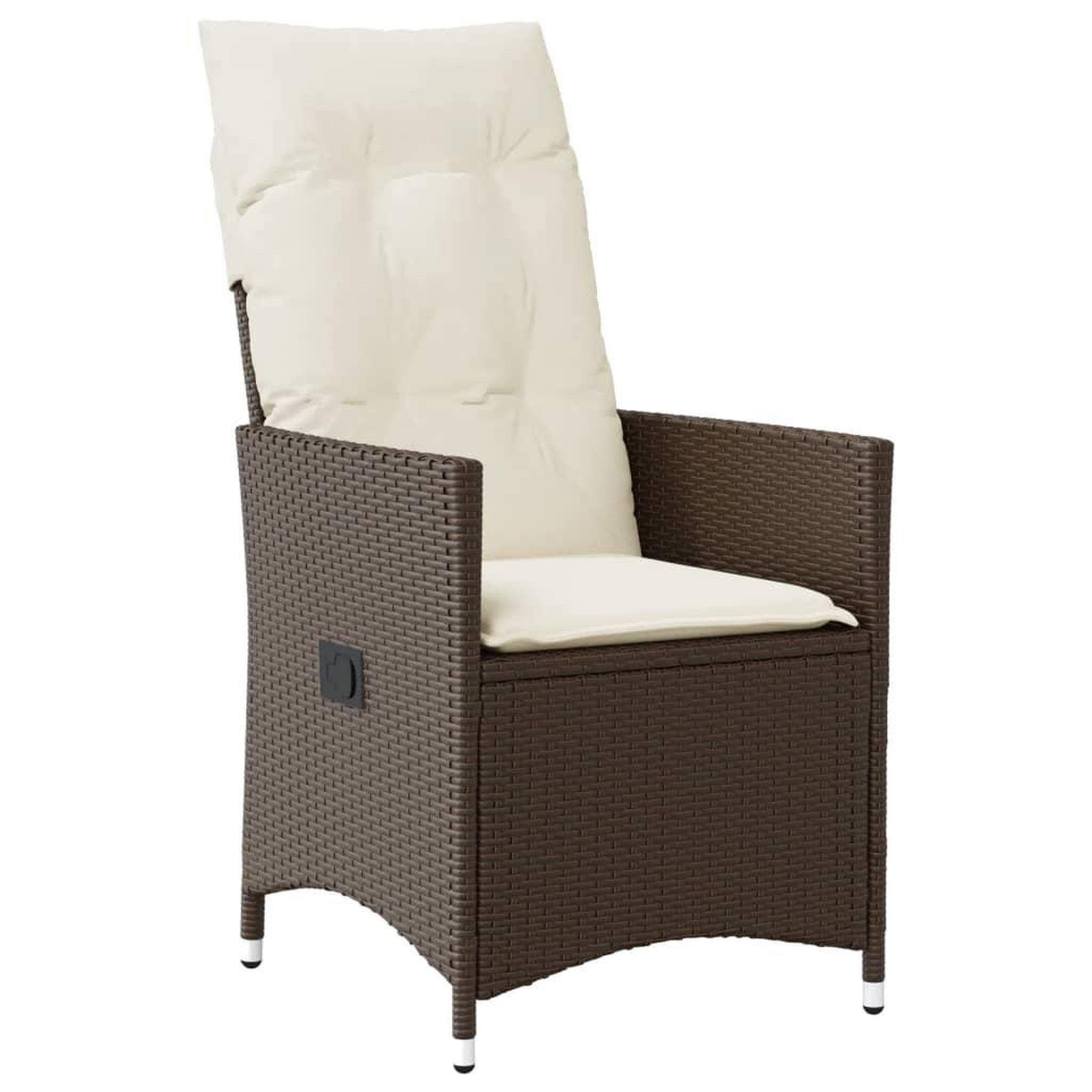 Voir la diapositive 4 : VIDAXL Ensemble de bistro 3 pcs avec coussins marron resine tressee
