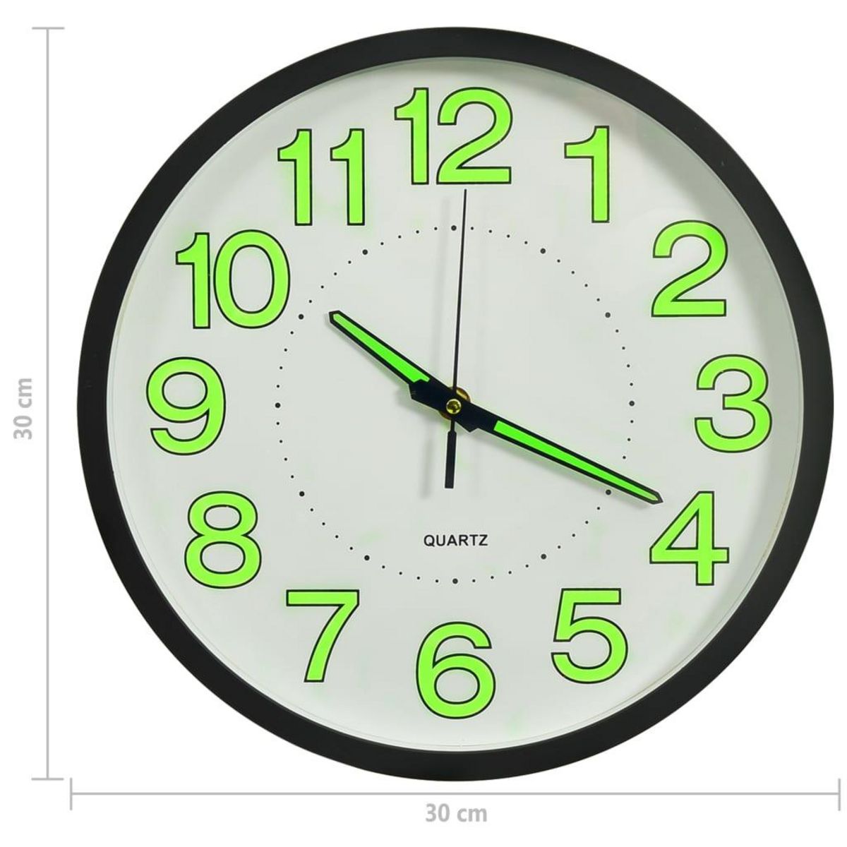 VIDAXL Horloge murale lumineuse Noir 30 cm