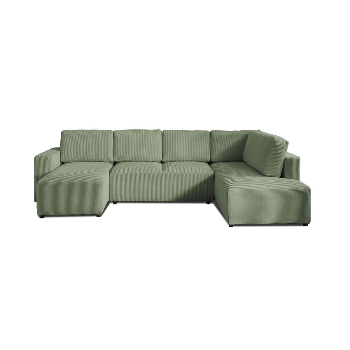 LISA DESIGN Livy - canapé panoramique convertible - avec coffre - en velours côtelé - 7 places - droit