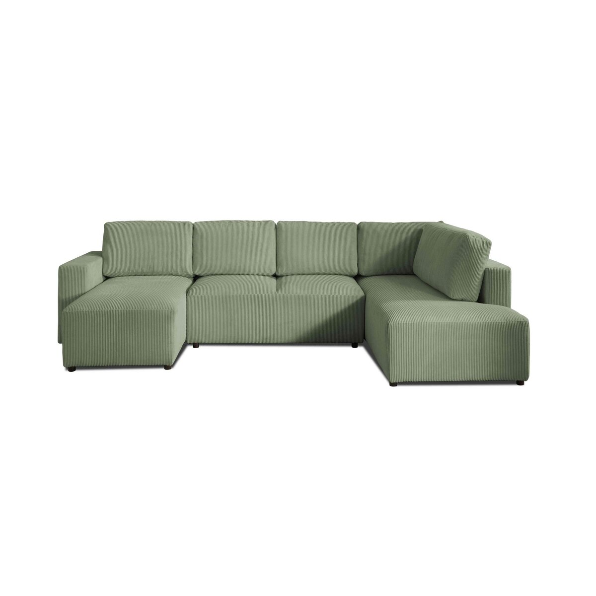 LISA DESIGN Livy - canapé panoramique convertible - avec coffre - en velours côtelé - 7 places - droit