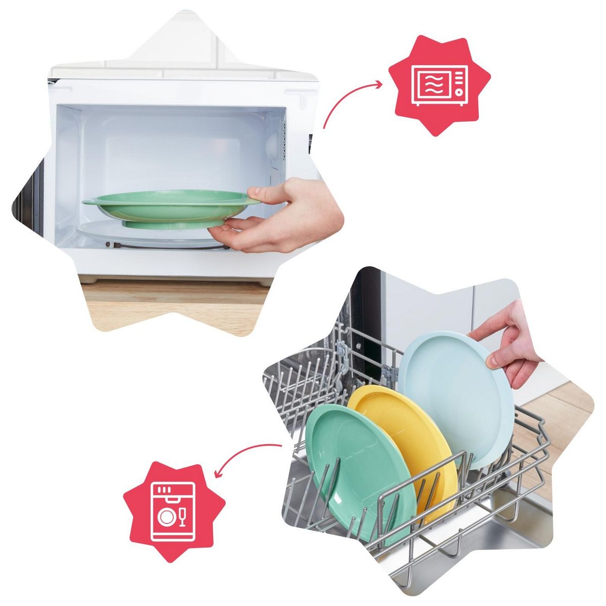 BADABULLE Assiettes antidérapantes (Lot de 3) Badabulle