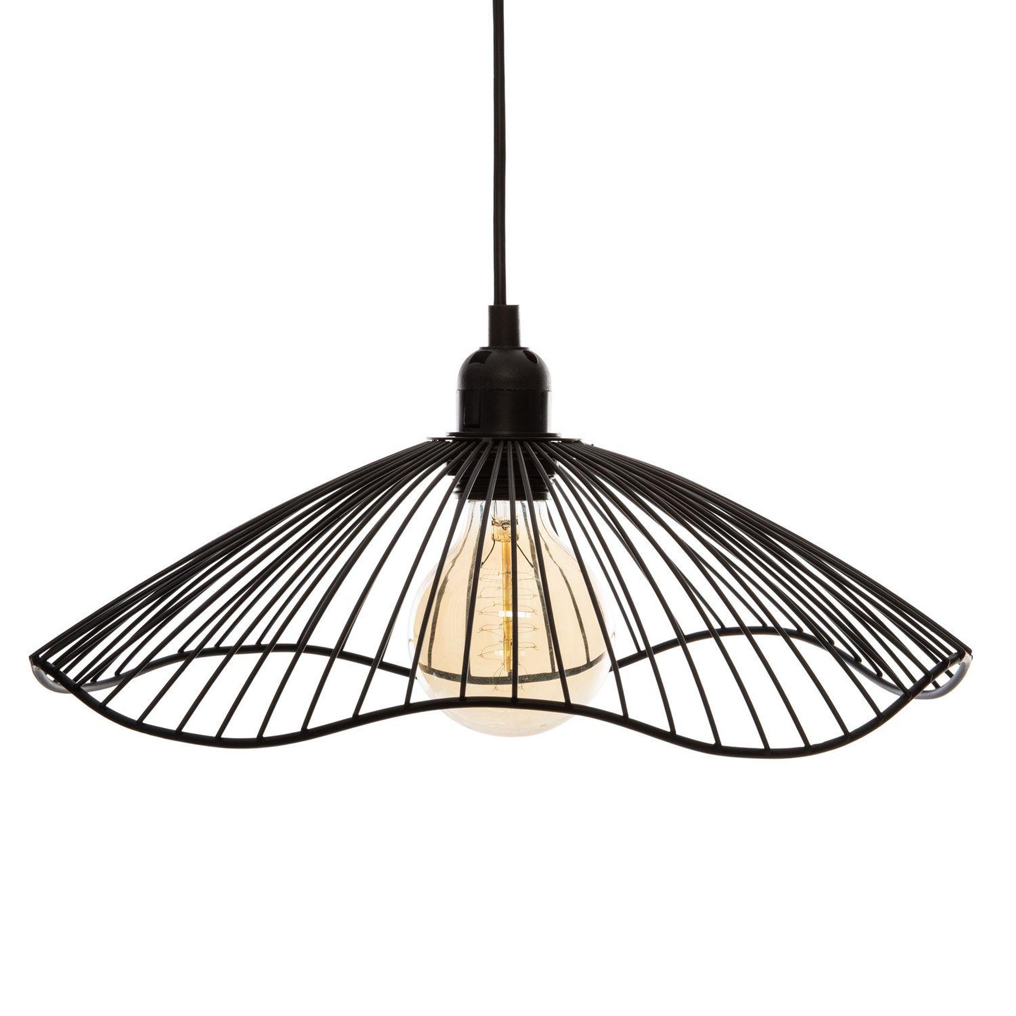 Voir la diapositive 2 : ATMOSPHERA Suspension filaire en métal galt - diam. 34 cm - noir