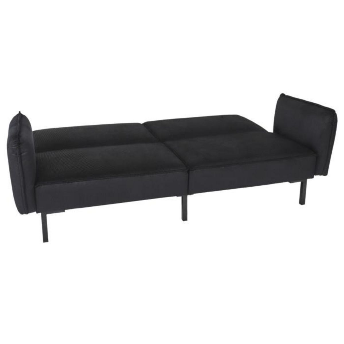 Paris Prix Canapé Convertible en Velours  Giulia  198cm Noir