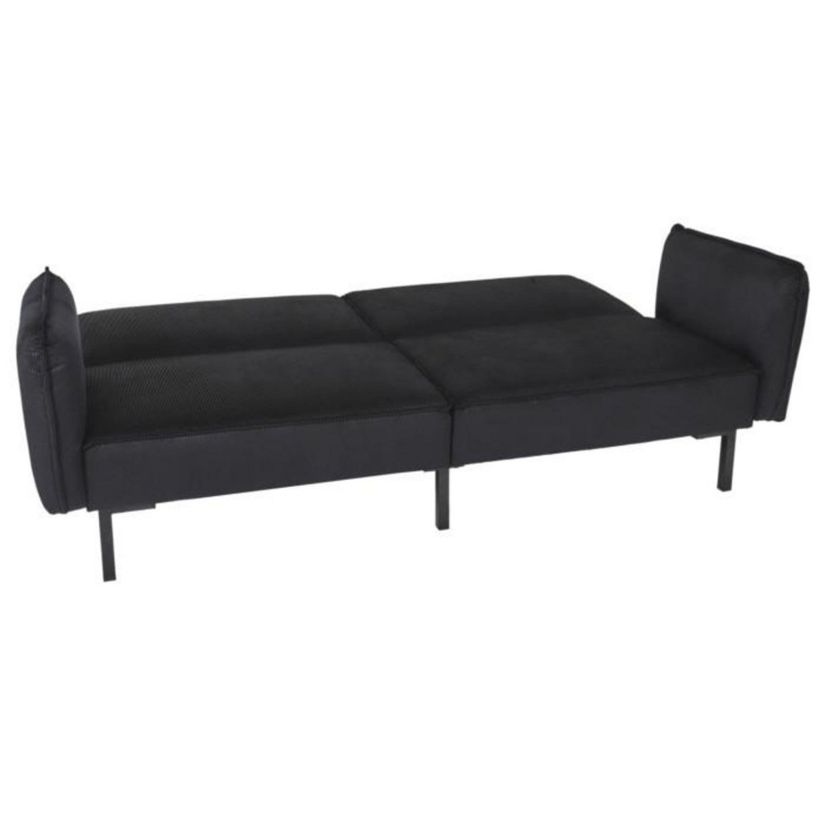 Paris Prix Canapé Convertible en Velours  Giulia  198cm Noir