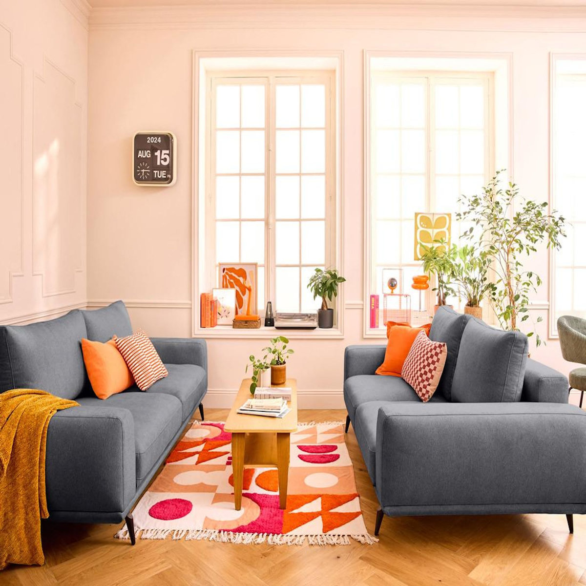 LISA DESIGN Vicence - canapé droit 3 places convertible en tissu