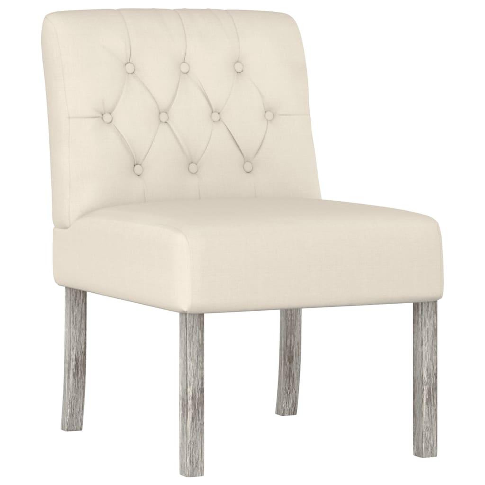 Voir la diapositive 2 : VIDAXL Fauteuil sans accoudoirs lin design de boutons