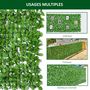 Voir la diapositive 5 : OUTSUNNY Haie artificiel érable brise-vue décoration rouleau 3L x 1H m  feuillage réaliste anti-UV vert
