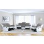 Voir la diapositive 6 : Fauteuil relax manuel HELENE tissu+ pu coloris gris et blanc 
