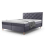 Voir la diapositive 5 : BEST MOBILIER Louis - lit boxspring - 180x200 - en velours - coffres et surmatelas inclus