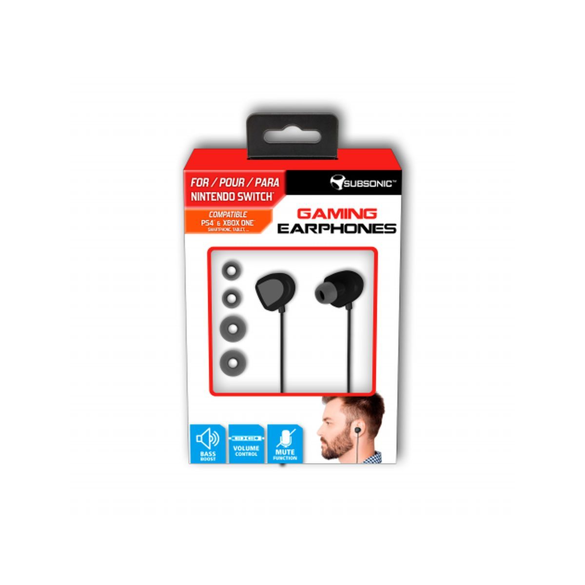 SUBSONIC Ecouteurs Gaming avec Micro Intégré pour Nintendo Switch