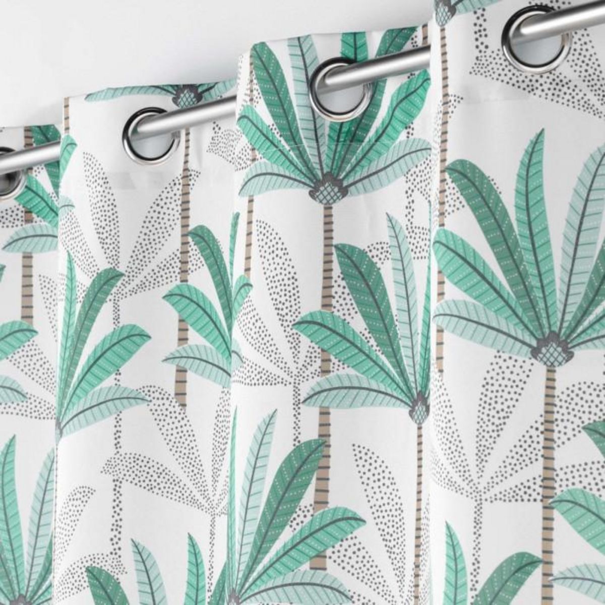 Paris Prix Rideau à Œillets Imprimé  Oasis  140x280cm Vert