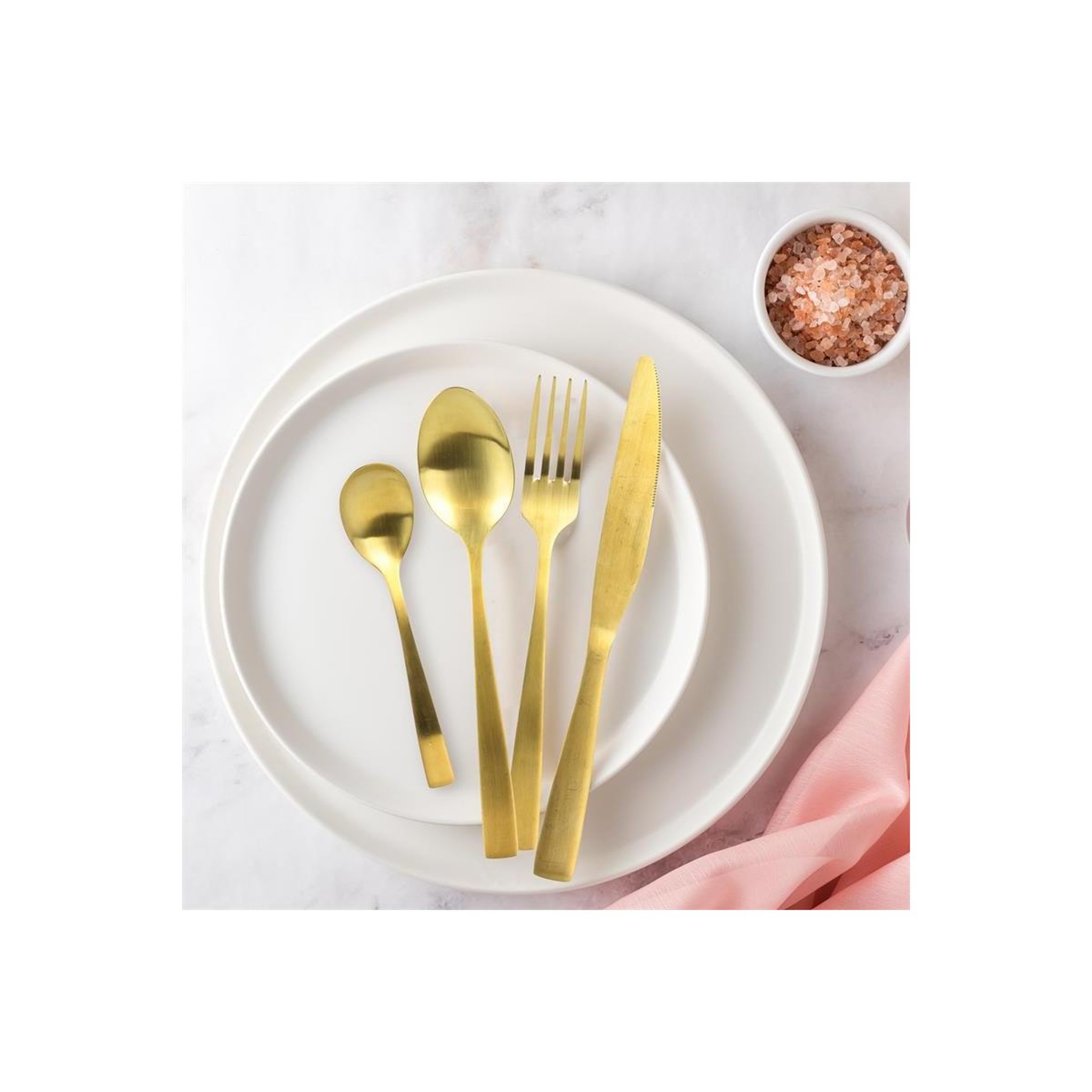 Voir la diapositive 3 : Saveur et dégustation Ménagère en inox design gold - 16 pièces - doré