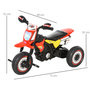 Voir la diapositive 3 : HOMCOM Tricycle enfants moto cross effets musicaux et lumineux coffre rangement