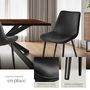 Voir la diapositive 4 : tectake Lot de chaises rembourrées aspect velours noir Lot de 8