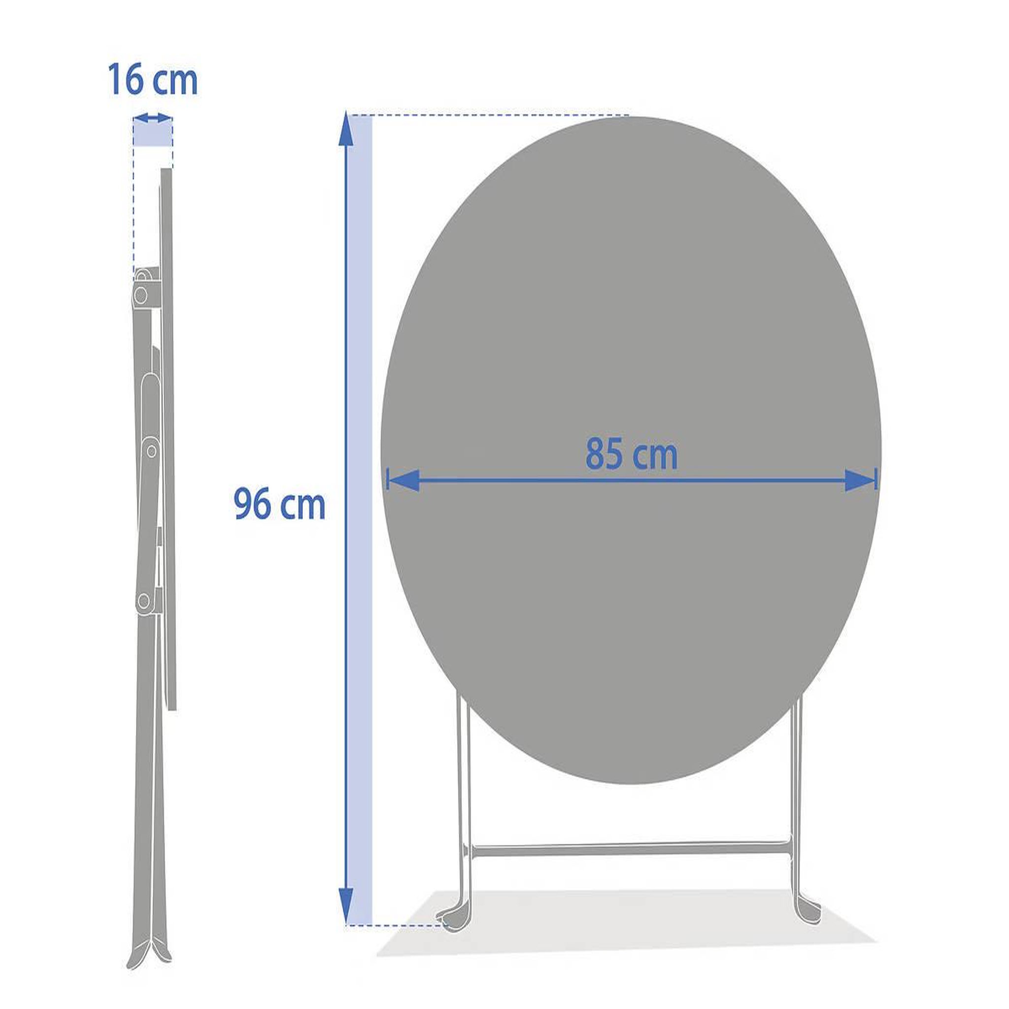 Voir la diapositive 5 : HESPERIDE Table de jardin ronde greensboro 4 places graphite - hespéride