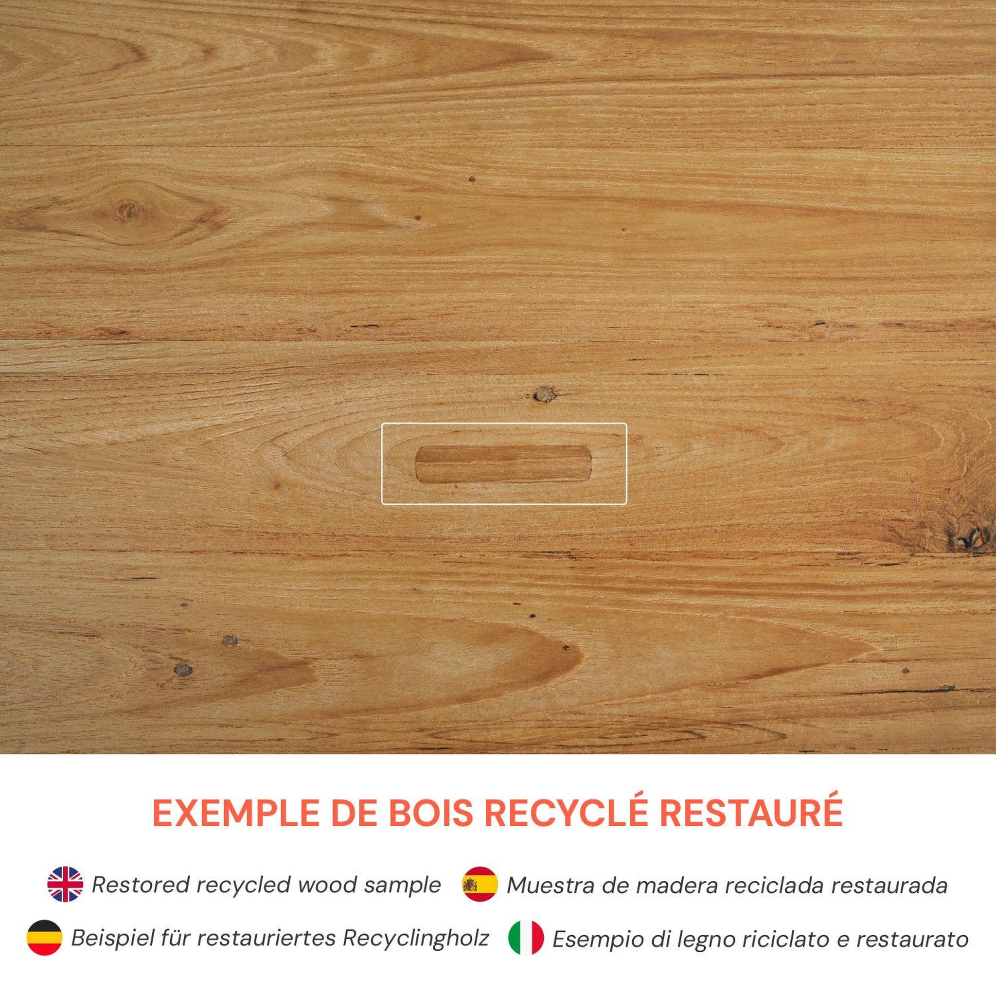 Voir la diapositive 3 : MAISON PAVANE Table basse ronde en bois de teck recyclé d70 cm-kouma
