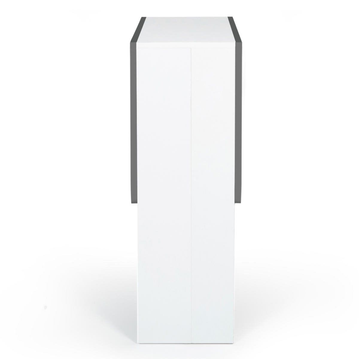 ID MARKET Table console pliable EDI 2-4 personnes bois blanc plateau gris 103 x 76 cm