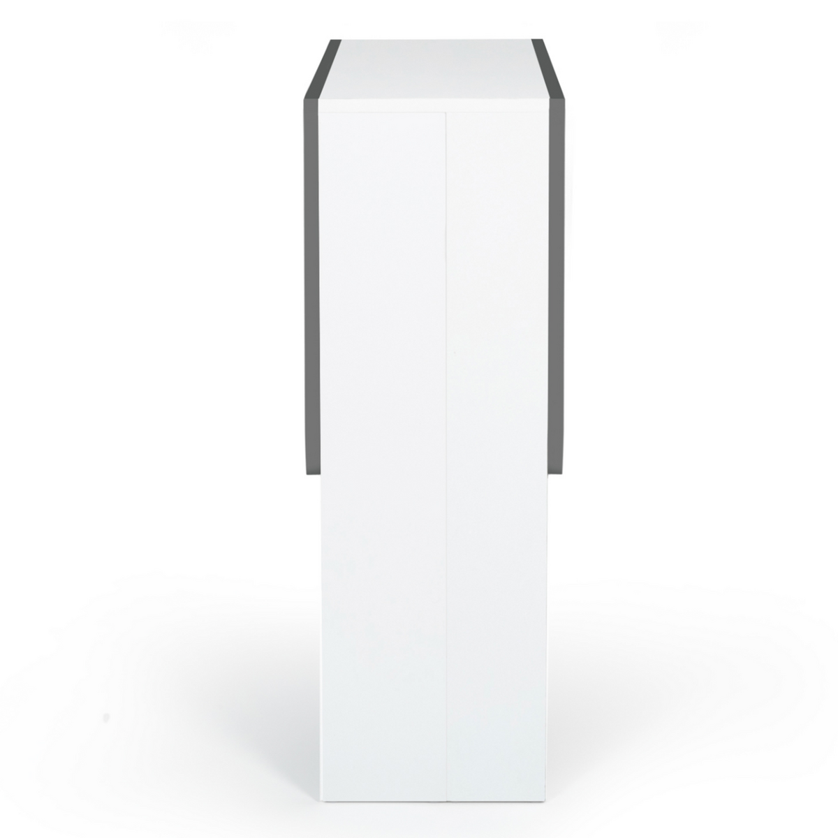 ID MARKET Table console pliable EDI 2-4 personnes bois blanc plateau gris 103 x 76 cm