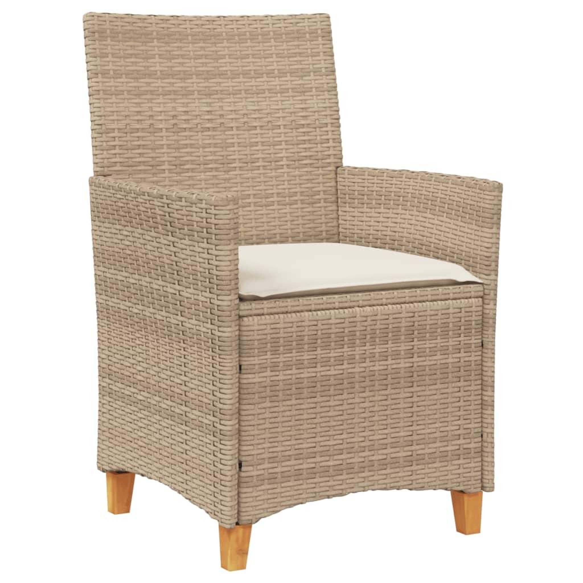Voir la diapositive 4 : VIDAXL Chaises de jardin coussins lot de 2 beige resine tressee bois